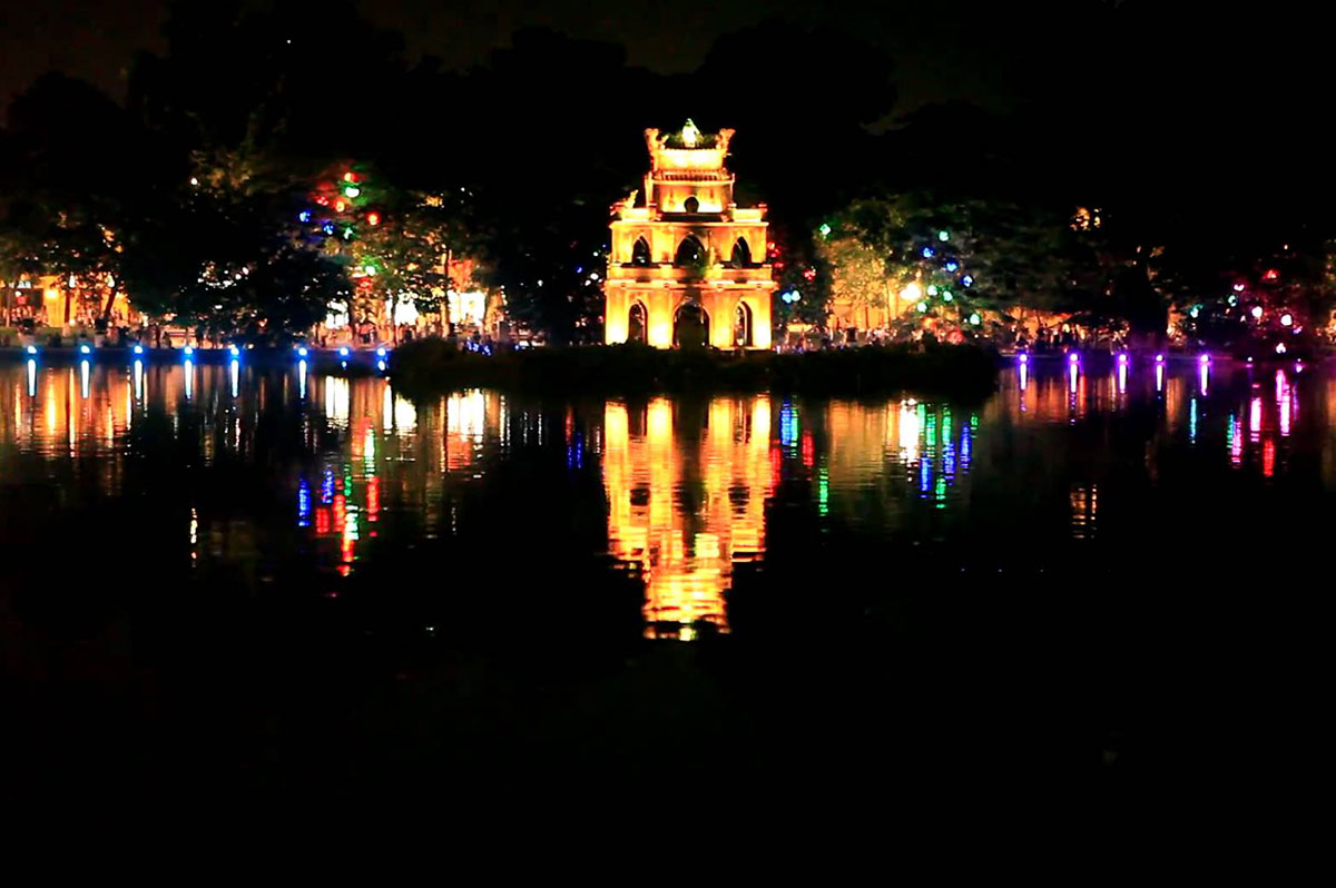 What is the most beautiful place in Hanoi at night?